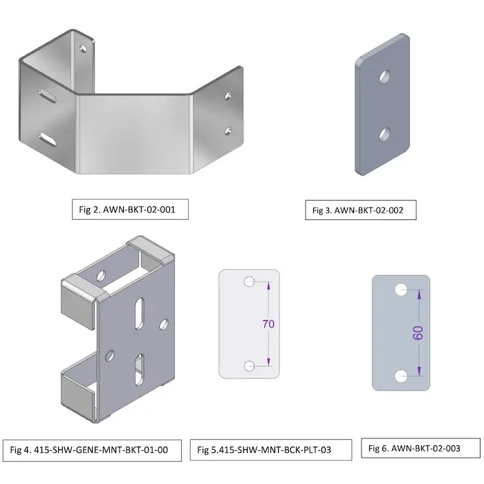 Brackets: Alu-Cab Shower Cube To Gen 3-R Tent & 5' Canopy Camper 1