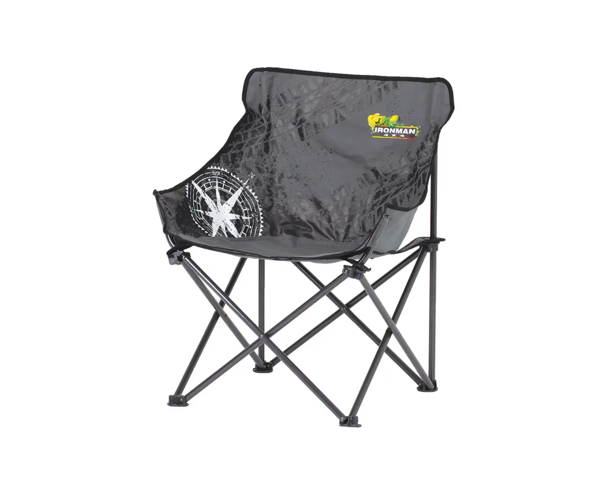 Mid Size Low Back Camp Chair - Black/Grey 1
