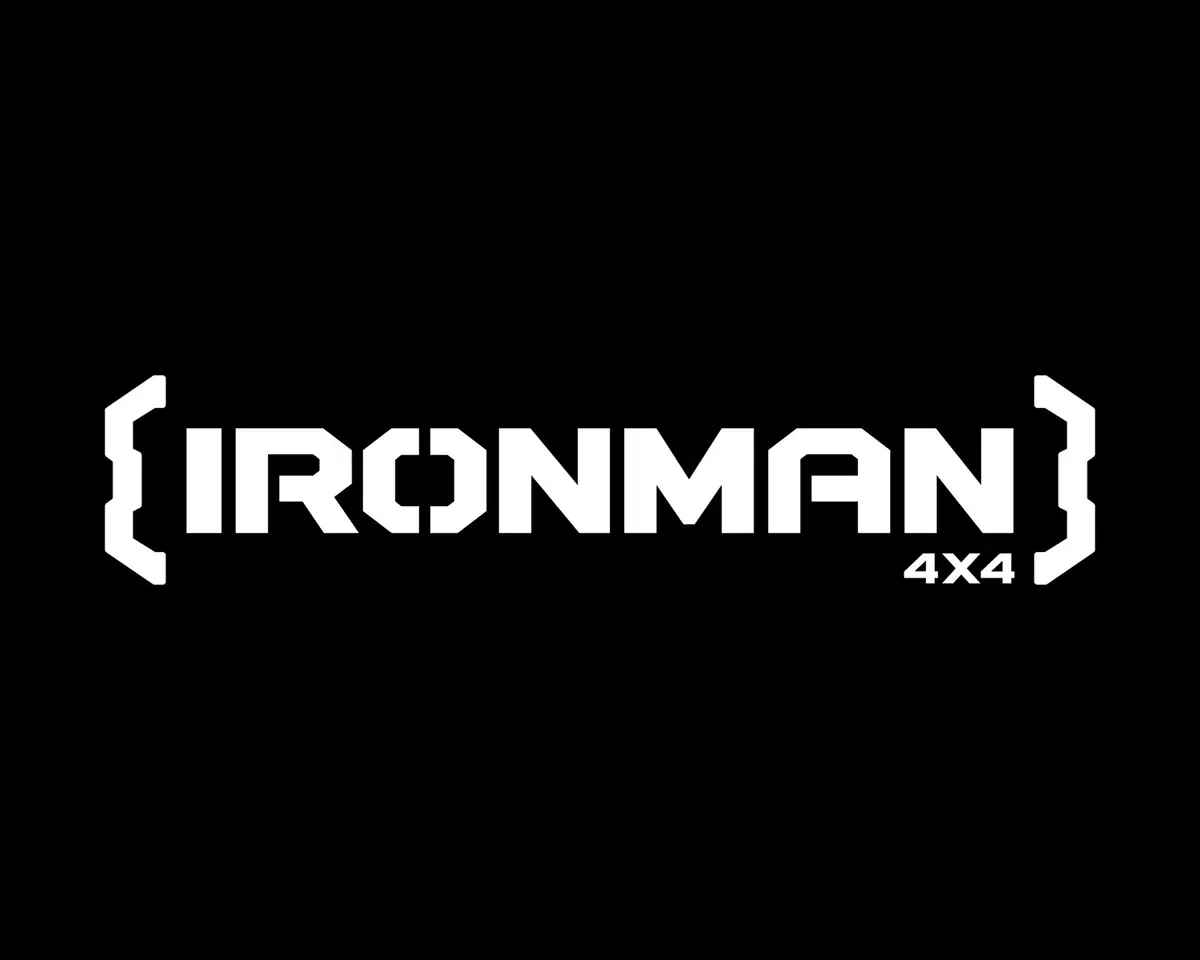 Ironman 4X4 Vinyl Sticker | White Logo (25 Pack) 1