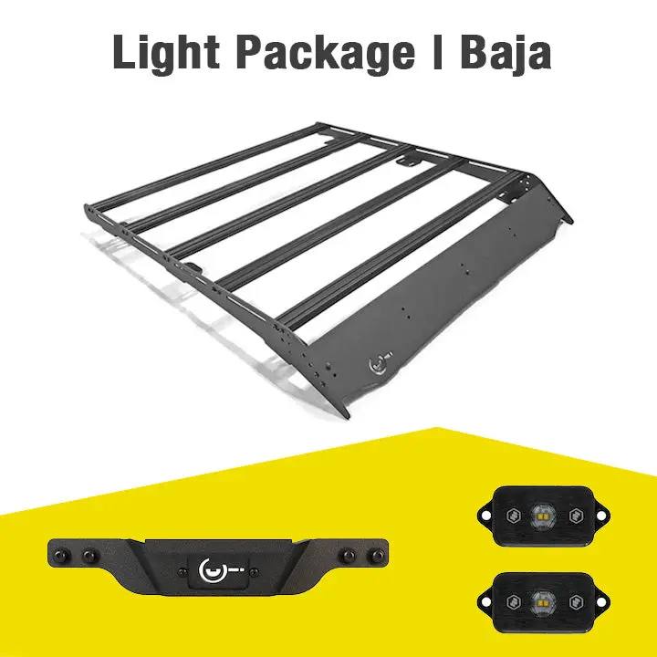 Prinsu Cab Rack | Baja Designs Rock Light Combo Kit - Toyota Tacoma Double Cab 1