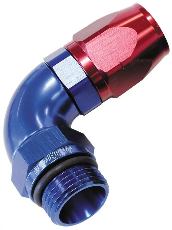 Orb-To-An Swivel Hose Fitting: 90-Degree Male -8 Orb To -10 An Adapter 1