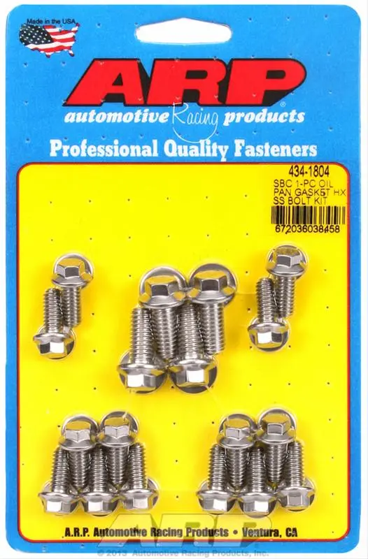 Arp Oil Pan Bolt Kit – Grade 8+ Fasteners With Sealing Washers 434-1804 1