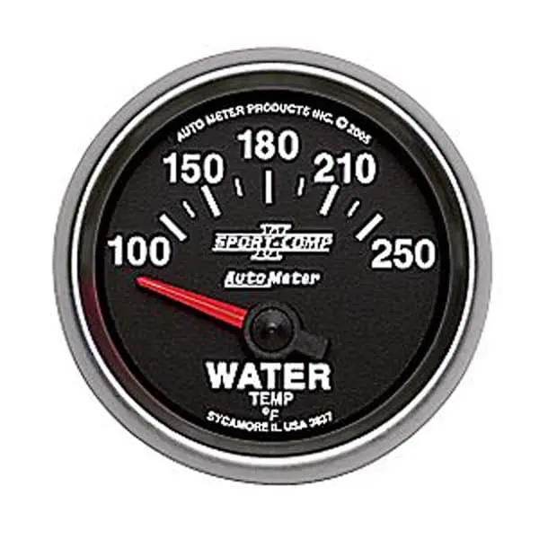 Autometer Sport-Comp Ii Water Temperature Gauge – Au3637, 2-1/16", Electric, Black Dial 1
