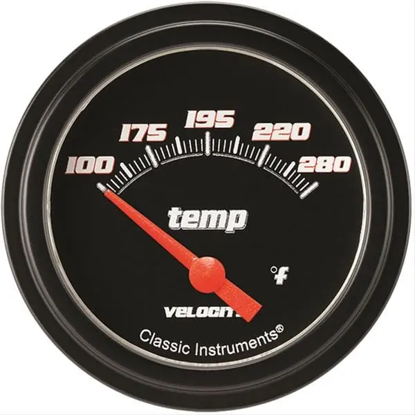 Classic Instruments Velocity Series Gauges – Vs226Bblf-08, 2-1/16" Black Face With Blue Led Lighting 1