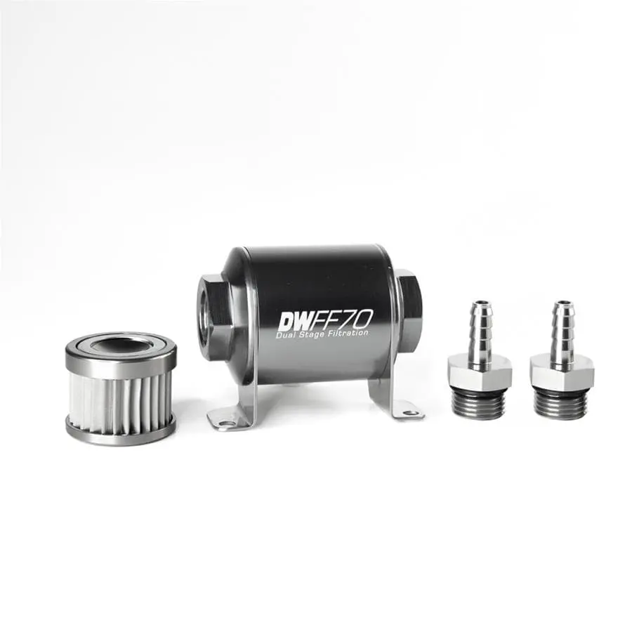 Deatschwerks Inline Fuel Filter – 8-05-03-010, 10-Micron Stainless Steel Element 1